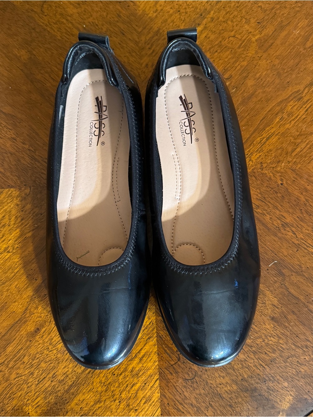 Pass Collection Black Patent Ballet Flats EU Sz 38 (US 7)
